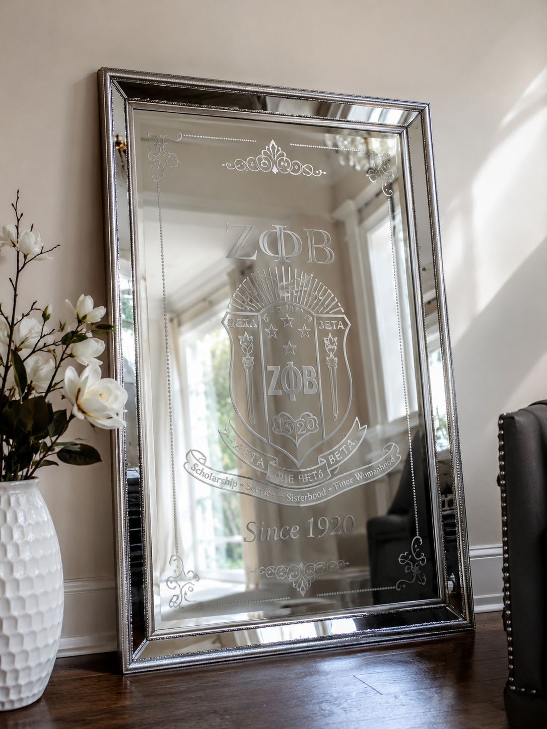 Etched ZΦB statement mirror — Since 1920